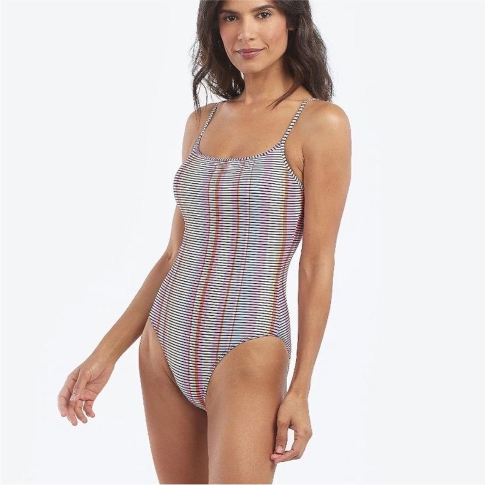 Summersalt Women’s The Classic Square Neck One Piece Swimsuit Mod Stripe Size 12